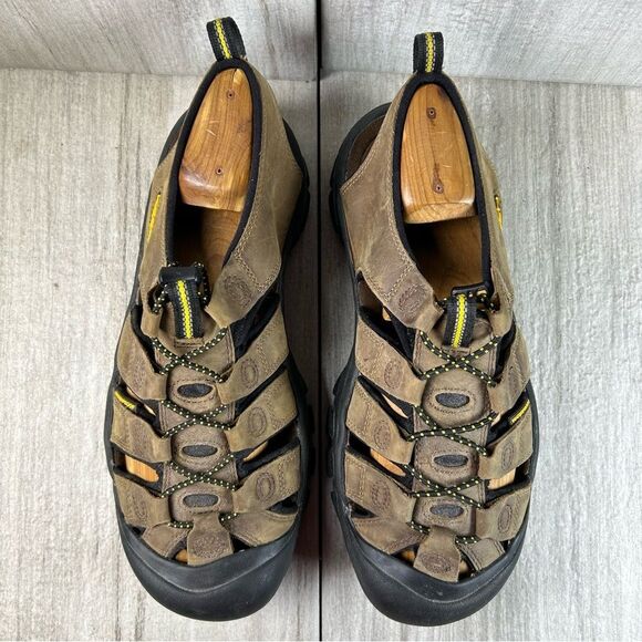 Keen Newport Brown Leather Closed Toe Sandal Waterproof Sneaker Mens Size 10 - Picture 6 of 10
